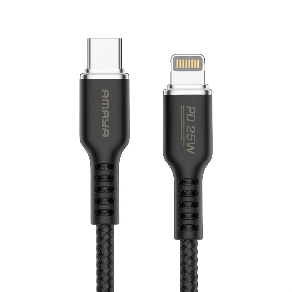کابل شارژ سریع و انتقال داده از USB Type-C به Lightning با توان 25 وات amaya